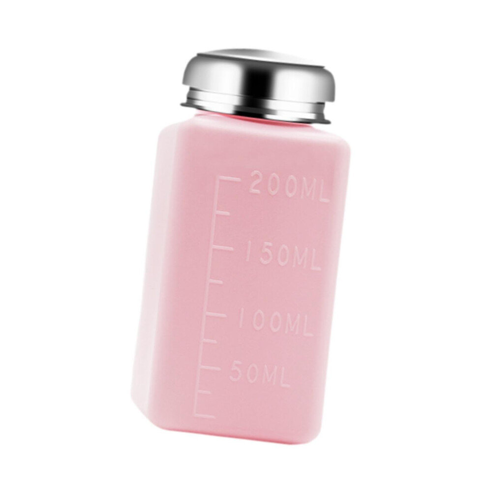 Pump Dispenser Bottle 200ml Leakproof Square Push Down Refillable Makeup and Nail Polish Remover