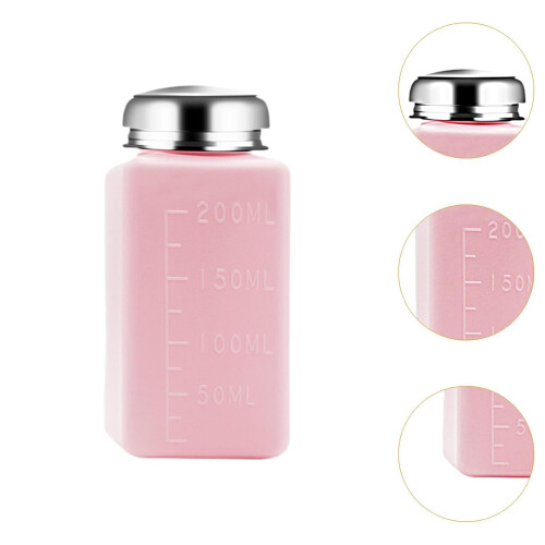 Pump Dispenser Bottle 200ml Leakproof Square Push Down Refillable Makeup and Nail Polish Remover 1