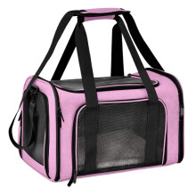 Small Cat Carrier Pet Travel Carrier – Soft Pet Travel Bag, Portable, Foldable Pet Carrier for Dogs and Cats, 15.75 x 9.84 x 9.84 Inches, Pink