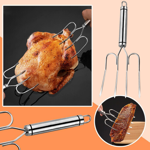 Barbecue Chicken Fork Stainless Steel Large Head Grill Meat Fork 1