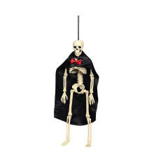 Realistische Halloween-Skelettfigur aus Kunststoff mit-Schal