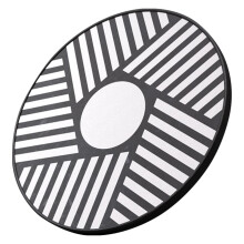 Wobble Trainer Board Wooden Balance Board for Stability Training, AntiSlip Deck, Home Workout, Black White Stripes