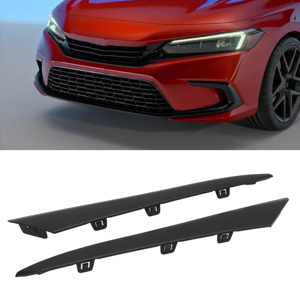 2Pcs Abs Headlight Eyelid Molding Trim For Civic 2022-2023 Black 4981368796490