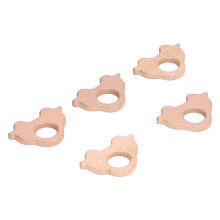 Wood Baby Teether Set Natural Wood Soother Beech Wood Baby Teether Grasping Spot Teething Ring With Multi Style Animal Designs For Infants Toddlers