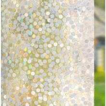 Holographic Rainbow Window Clings, Easy Install & Remove Static Cling Decorative Non-Adhesive Film for Home Office Bathroom Privacy Protection Level (