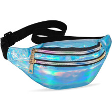 Reflective Design Fanny Packs for Women, High-quality PVC Material Adjustable Strap for Travel Running