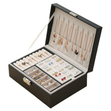 Exquisite Jewelry Organizer Box for Women & Girls, Large Storage Case with Snap Closure, Elegant PU Leather Display Holder for Earrings Rings