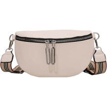 Ægte læder crossbody mavetaske, unikt sadeldesign med praktisk tovejs lynlåslukning til håndfri shoppingture
