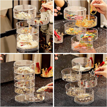 Jewelry Storage with Rotating Design, Clear Plastic Hair Accessories Organizer, Versatile Storage for Home and Travel, Elegant Design, Multi-Layer