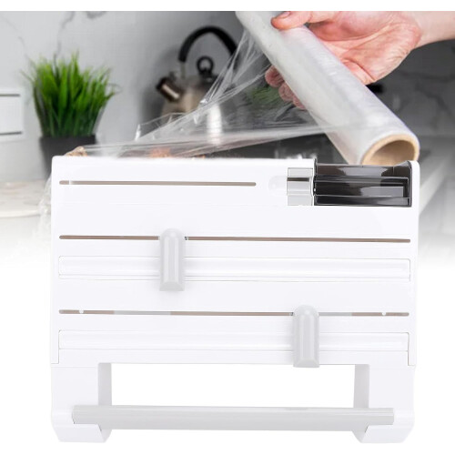 Wall Mounted Kitchen Pack Organizer for Film, Towels, Space Saving 1