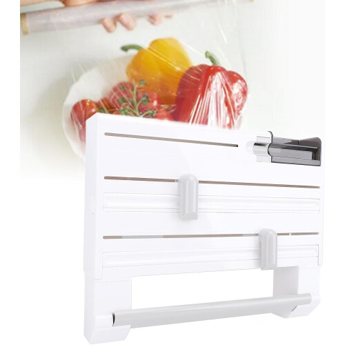 Wall Mounted Kitchen Pack Organizer for Film, Towels, Space Saving 2