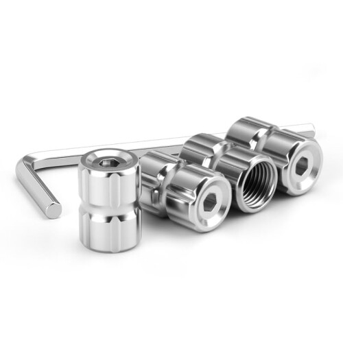 Tire Valve Stem Caps for Tiger 1200 20122024 Dustproof Dust Caps With Spanner AntiTheft Silver