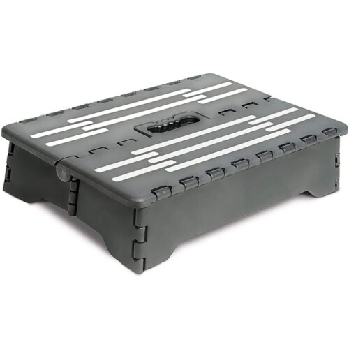 Portable Folding Mobility Step Stool with NonSlip Large Platform for Elderly and Disabled  Black