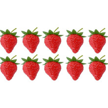 10pcs Realistic Strawberry Shaped Ornament Plastic Fruit