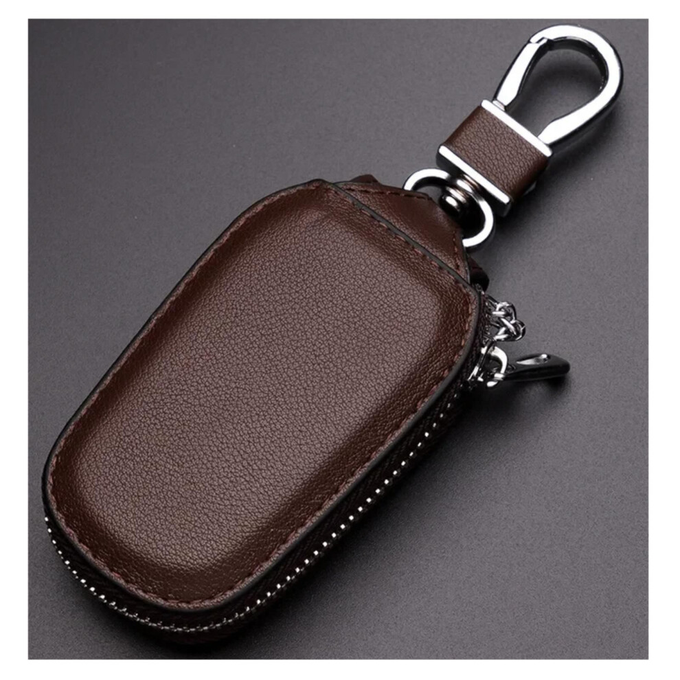Car Key Cover Scratch-Resistant Smart Keychain Case Holder Bag Dust-Proof Coffee Color Auto Key Organizer 9412369294555