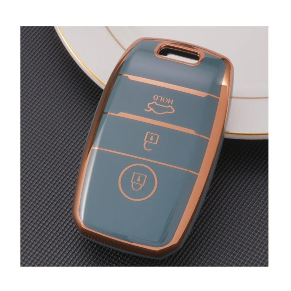 Key Fob Cover Tpu 3 Button Full Protection Shell For Kia Sportage Sorento Optima Ceed Rio Grey 9189345122323