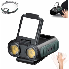 Lampe torche LED à clipser sur casquette, 350 lumens, lampe de poche portable rechargeable USB avec 5 modes d'éclairage, lampe compacte pour casq