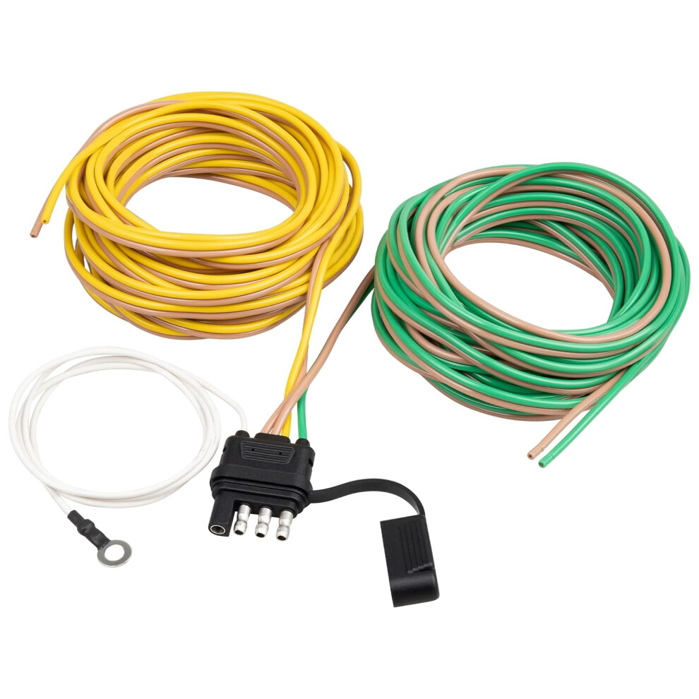 22Ft 5-Wire, 4-Pin Trailer Wiring Harness, 18Awg Wishbond 4-Pin Lightweight Trailer Wiring For Rewiring Rear Lights On Both Sides 756594157117