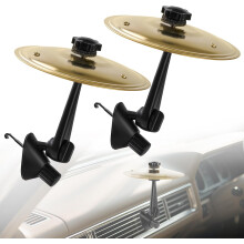 Set van 2 mini-autodrumbekkens met clip voor ventilatierooster - Grappig muziekaccessoire voor het dashboard voor muziekliefhebbers, geschikt voo