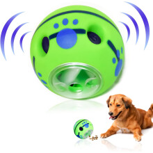 Wobble Giggle Ball Dog Toy for Small to Medium Dogs Treat Dispenser Wiggle Wag Talking Ball Dog Squeaky Puzzle Feeder Toy GT06 (Small, 4.2 in)