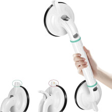 Stainless Steel Shower Grab Bar, Suction Cup Shower Handle, Suction Cup Handle for Bathroom, Strong Shower Grab Bars, Handicapped Grip (46cm)