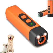 Dog bark deterrent devices, rechargeable anti-barking device for dogs, 3 modes and ultrasonic dog trainer with LED light for indoor and outdoor use