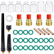 Ensemble de 39 pièces comprenant un corps de bague de lentille à gaz TIG et un kit de 12 pièces pour la découpe du verre (4 pièces). Torche de so