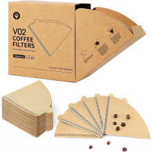 Coffee Filters Size 02,100 Counts 2-4 cups V02 Natural unbleached coffee filter paper, for pouring into coffee drippers and drip coffee makers