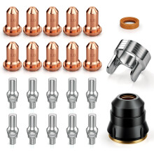 23-Piece IPT60 Plasma Cutter Torch Consumables, .040" Plasma Cutter Accessories for CUT55 NON-HF and CUT55 MP, Works with 40-50A current
