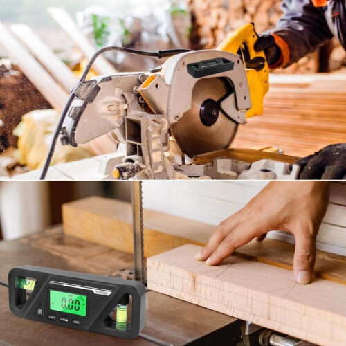 2-in-1 Digital Magnetic Level Tool, Digital Level and Protractor Angle Finder with Bright LED Display (Black) 2