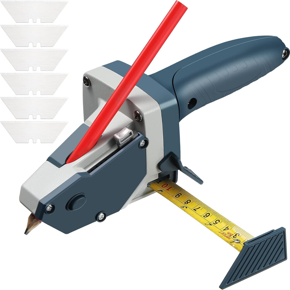 Gypsum Board Cutting Tool, Gypsum Board Cutter, Multifunctional Woodworking Board With Band. Measuring Tool Kit Includes Cutter, Pencil, And 5 Blades. 756594256810