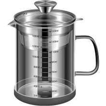 Yogurt filter, nut milk filter, food juice filter, glass teapot with mesh filter, stainless steel iced tea pitcher (1500ML)