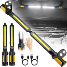 Sensor-controlled work light - 2400lm LED, 4400mAh rechargeable under-hood work light with hook and magnetic base