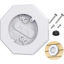Vinyl siding mounting block kit with integrated electrical box - 8141 vertical siding light mounting plate - ideal for 1/2" lap - White pack 2
