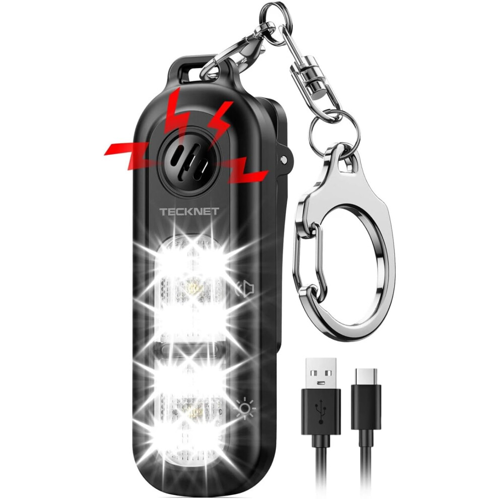 135Db Personal Safety Alarm With Sos Strobe Light For Women - Rechargeable Running Lights And Ipx4 Waterproof, Safety Siren For Running 756594181228