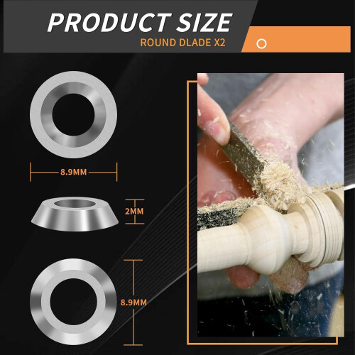 8pcs Carbide Lathe Tool Inserts for Wood Lathe Turning Tool, Tungsten Carbide Cutting Insert Set 1