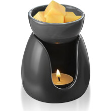 Wax melt burners, candle burners, ceramic oil burners for wax melts, eggshell-shaped aromatherapy oven, Holde candle (black)