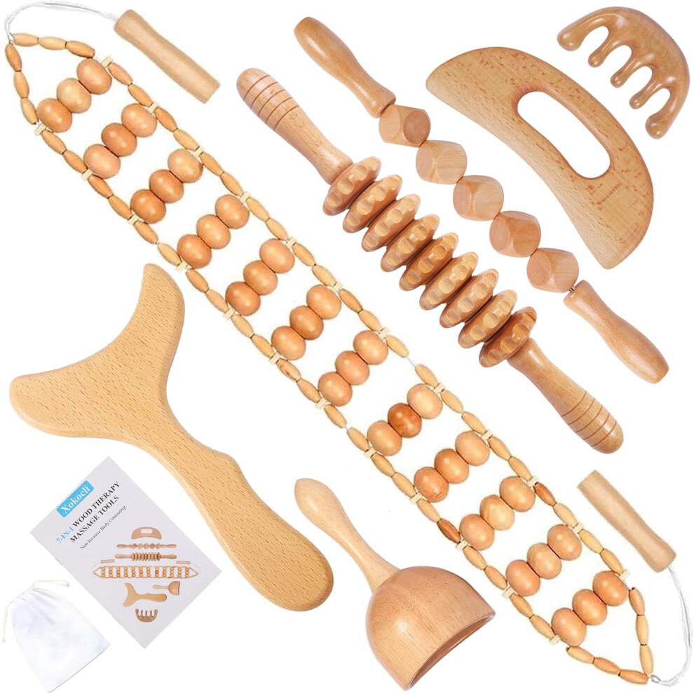 Shenzhenshiwusongmaoyiyouxiangongsi 7-In-1 Wooden Massage Tool Body Shaping Tool For Muscle Pain Relief