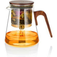 Magnetische glazen theepot van 800 ml met infuser, magische theepot voor losse thee met magnetisch deksel voor het zetten van kruidenthee zonder