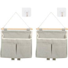 Opbergtas voor aan de muur, 2-delige hangende opbergorganizers, opvouwbare wandorganizers met 3 vakken voor opbergen aan de deur.