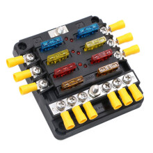 6-way fuse box with negative bus bar, 12V 24V DC blade fuse blocks, 6 circuits, fuse box holder for car, boat, SUV, RV, van