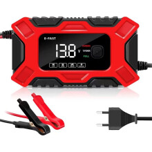 E-Fast 6A 12V Portable Smart Battery Charger, Fully Automatic 3-Stage Battery Charger for Cars, Motorcycles, Lawn Mowers, Boats, etc.