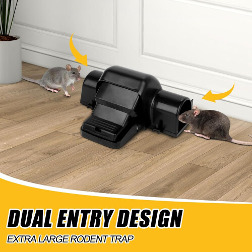 Rat trap, 4-pack rat traps that kill instantly, humane rat trap and mouse trap 2