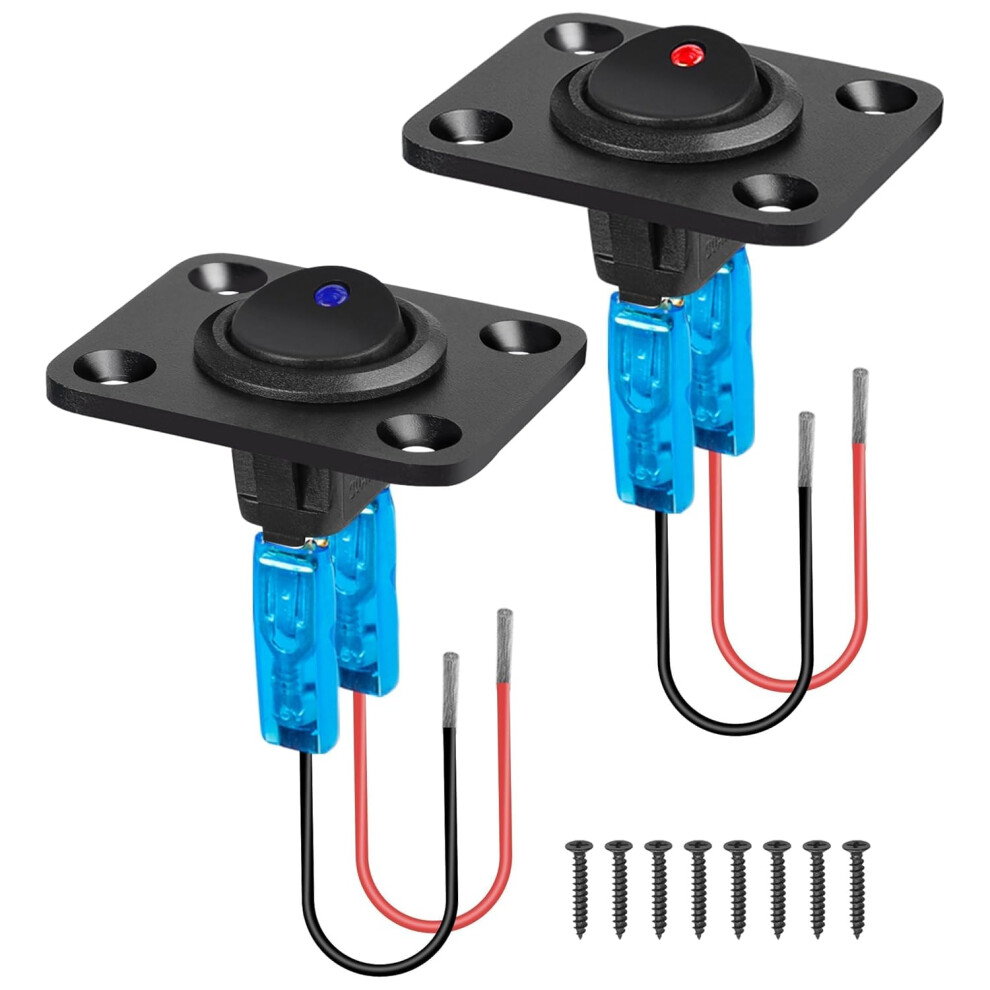 Rocker Toggle Switch Panel, 12V 20A Spst Round On/Off Switch With Blue And Red Leds For Car, Boat, Rv, Marine 756594247818