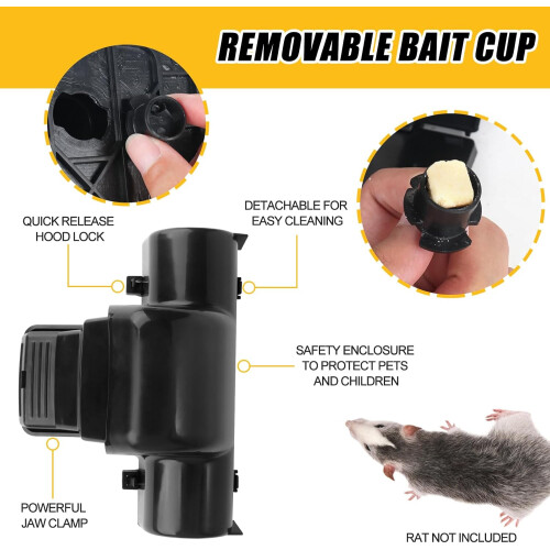 Rat trap, 4-pack rat traps that kill instantly, humane rat trap and mouse trap 1