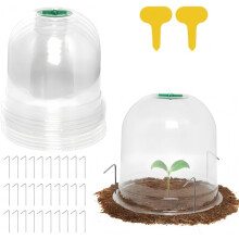10 stuks tuinplantenklokken, 26 cm x 20 cm herbruikbare plastic mini kasplantenkoepel/klokvormige afdekking