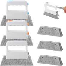 Window groove cleaning brush, handheld window track cleaning brushes, tool set with 3 replacement heads, 3-in-1 window sliding door track cleaning