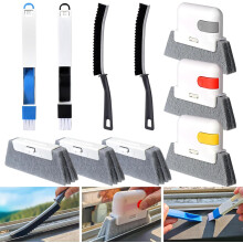 Window sill cleaning tool, 10-piece magic door window track cleaning tool kit, sliding door track cleaner, groove crevice cleaning brush