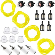 Kit de tuyau d'alimentation en carburant pratique de 4,9 m (16 pieds) avec poires d'amorçage et filtres à carburant pour tronçonneuses et tondeus