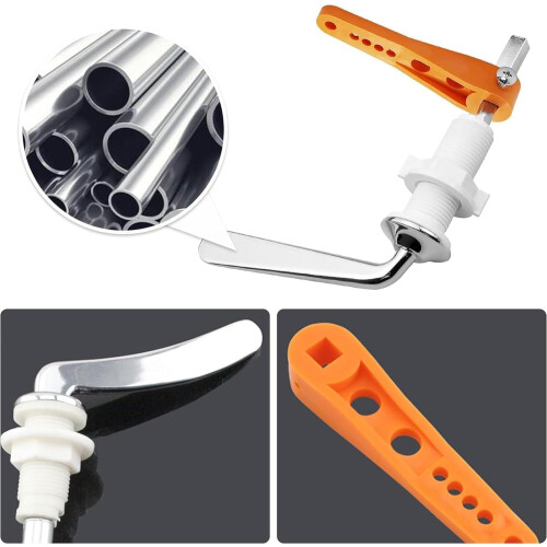 Replacement toilet flush handle, universal chrome toilet cistern lever, adjustable arm for system 2